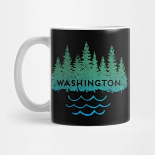 Washington State Pride Trees Water Graphic Silhouette Mug